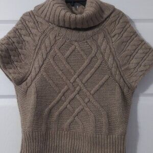 LOFT Hand Knit Wool Acrylic sleeveless sweater Sz L